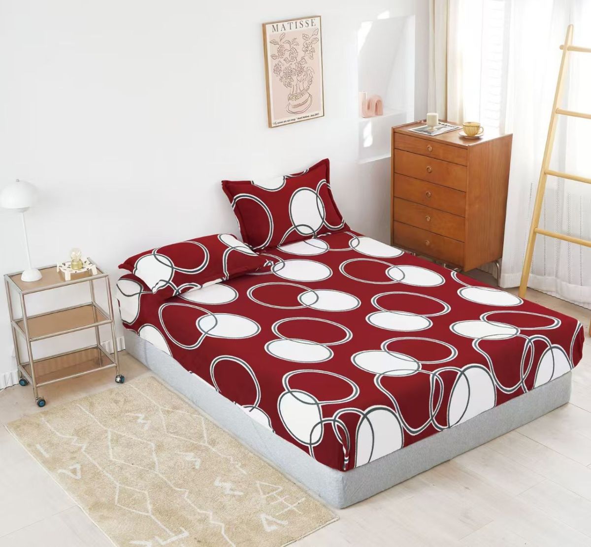 Husa Cocolino Premium cu Elastic, Set 3 Piese cu 2 Fete de Perna